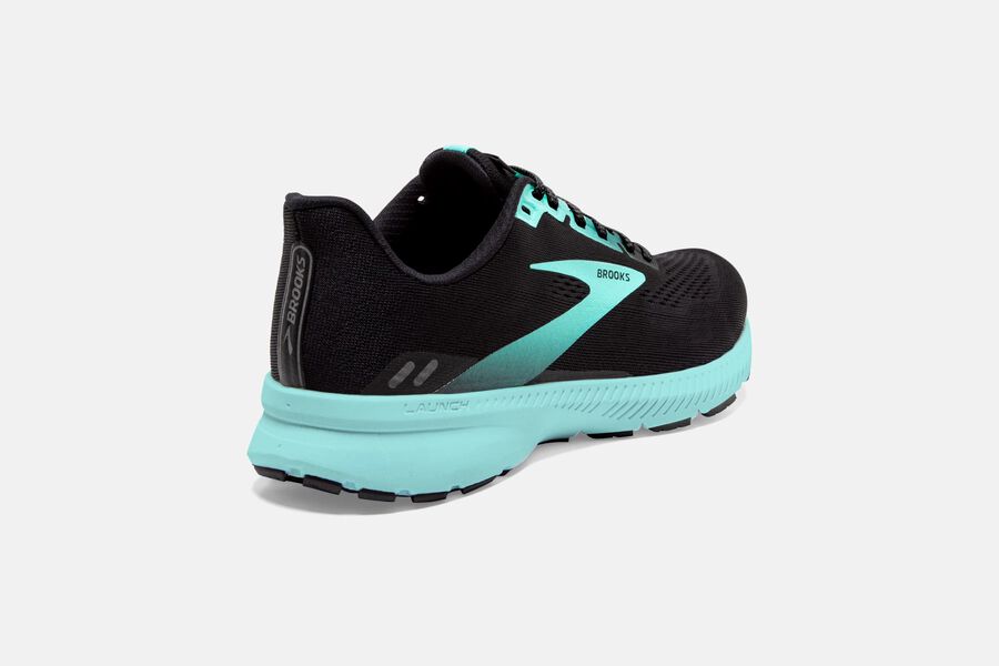 Launch 8 Road Brooks Running Shoes NZ Womens - Black/Blue - EMQIPX-870